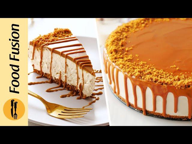 Lotus Cream Cheese Cake - No Bake Recipe By Food Fusion