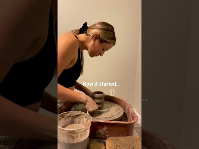 How my pottery journey started vs how it’s going…. #pottery #ceramics #shorts