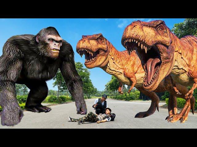Most Dramatic T-rex Chase | KING KONG  Vs T-REX | Jurassic Park Fan-Made Film | Dinosaur HOT Videos