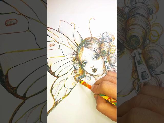 The Magic Pencil ️ #pidgindoll #drawing #dolls #fairy #butterflywings #art #arttherapy #rainbows