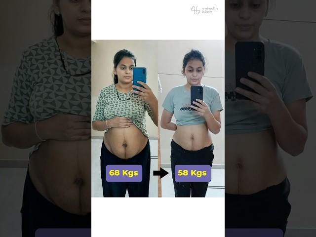 10 Kgs Belly Fat loss Post Delivery (Postpartum Journey)