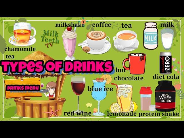 Types of Drinks | Types of Beverages | Drinks vocabulary ESL | Hot and Cold Drinks