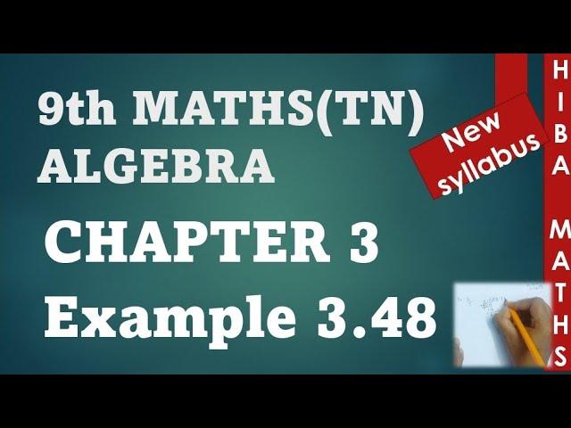 9th maths chapter 3 example 3.48 tn samacheer hiba maths