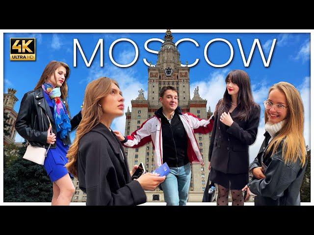 Russian Students of the Best Moscow State University. Walking Tour of Moscow Youth 4K