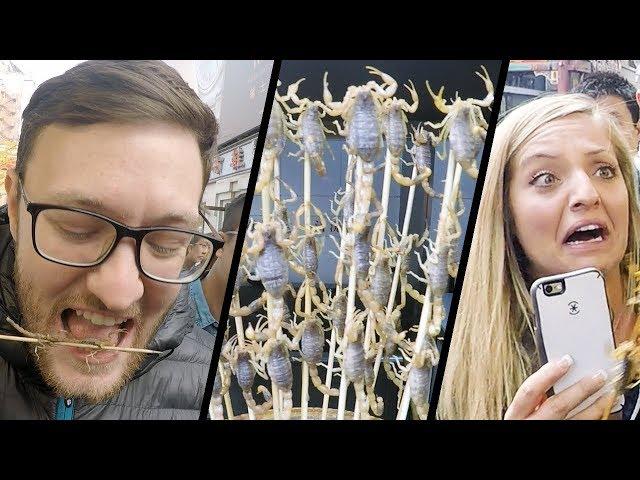 EATING LIVE SCORPIONS & SNAKES - BEIJING, CHINA