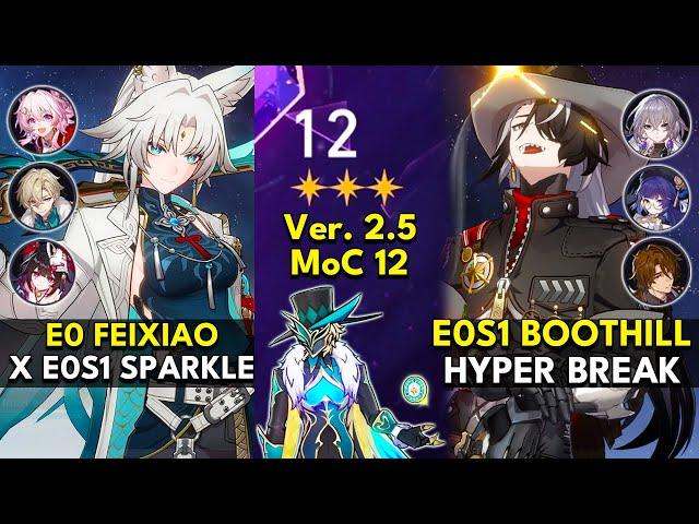 E0 Feixiao x Sparkle & E0S1 Boothill Hyper Break |Memory of Chaos Floor 12 3 Stars Honkai: Star Rail