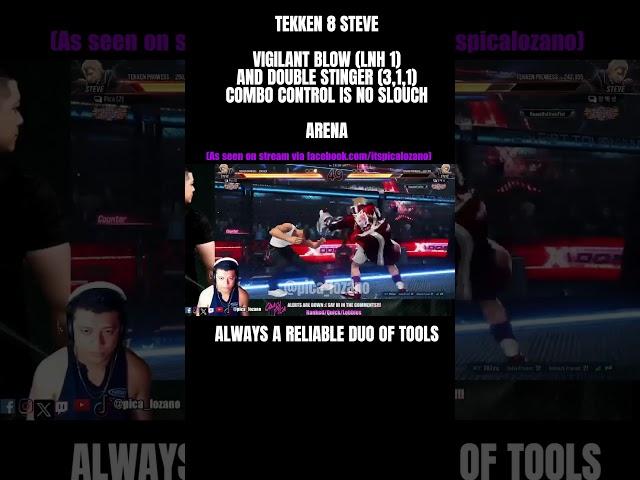 TEKKEN 8 Steve #shorts #combo LNH 1 and 3,1,1 are an Insane Pair Together  #tekken8 #reels #steve