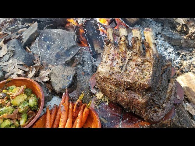 Campfire Prime Rib Roast - Cooking Christmas Feast over Campfire. How to Sous Vide Prime Rib Hack