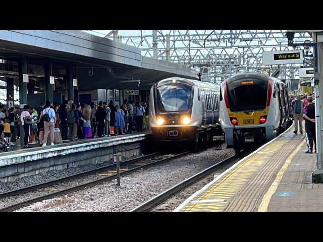 Greater Anglia, C2C, Elizabeth Line, Central Line and LO Trains at Stratford on August 19th 2023