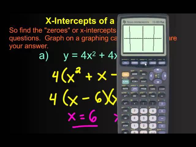 How to Find the x-Intercept by Factoring and Using the Graphing Calculator