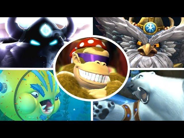 Donkey Kong Country Tropical Freeze - All Bosses with Funky Kong (No Damage)