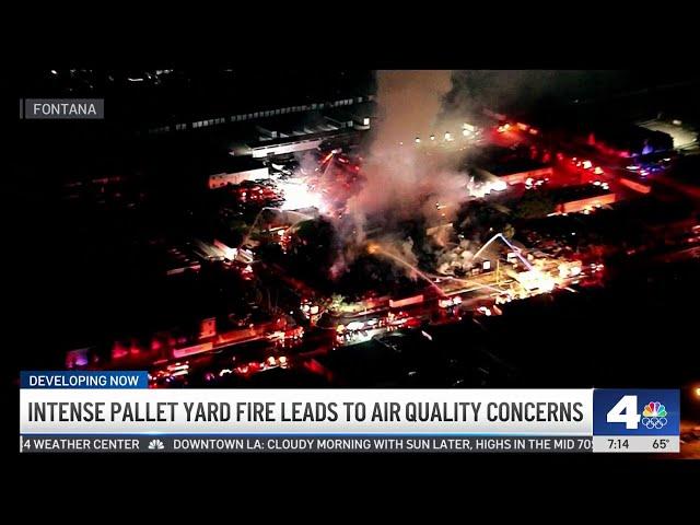 Pallet yard fire leads to air quality concerns in Fontana