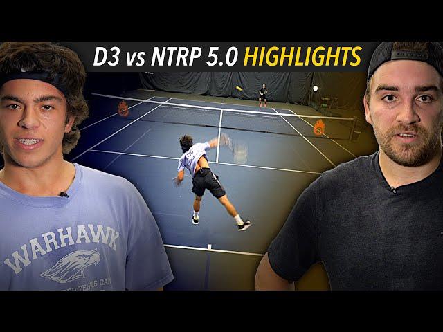 Nationally Ranked D3 vs NTRP 5.0 - Match HIGHLIGHTS – Cole vs Mike