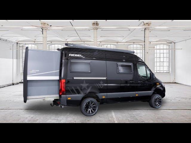 Amazing increase in FLOOR SPACE with large SLIDE OUT.  Star Van Mercedes camper, 2024 innovation!