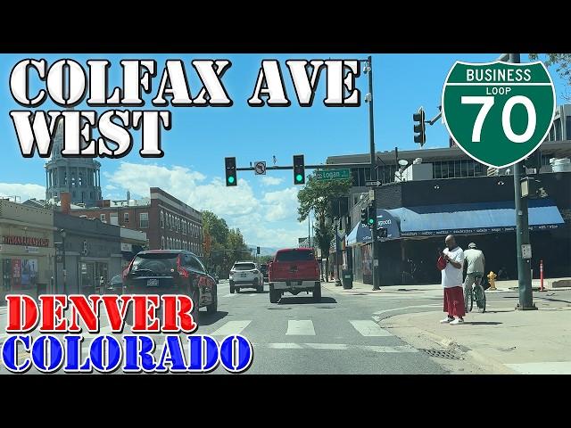 Colfax Avenue West - I-70 Business - FULL Route - Denver - Colorado - 4K Street Drive