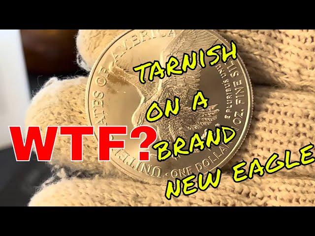 Tarnish on brand new Silver Eagles? What's up Bullion Exchanges!!!!!!