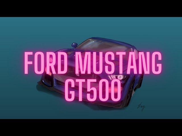 Drawing Ford Mustang GT500| Speed Drawing