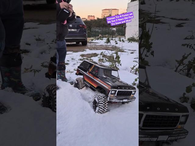 Traxxas Trx-4 Fusion set  My Son 3 Years Old First Try Snow and Mud