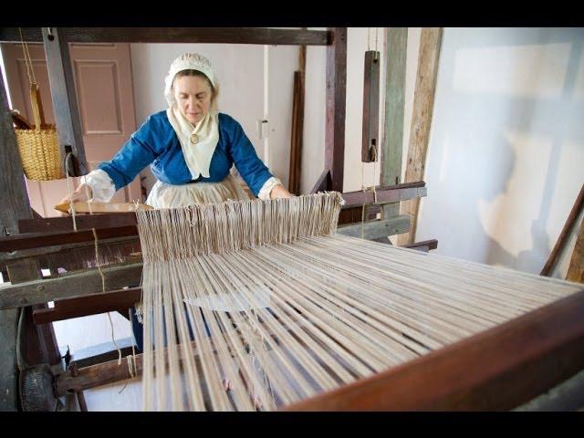 Weaving on Mount Vernon's 18th Century Loom