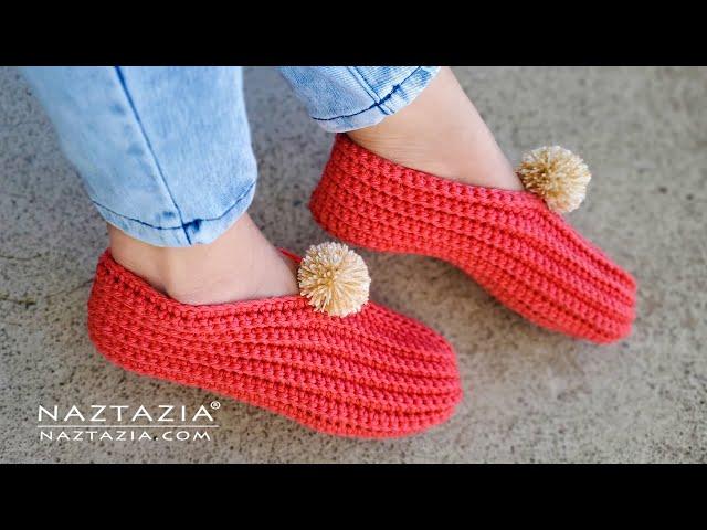 How to Crochet Easy Slippers from a Rectangle - for any Foot Size