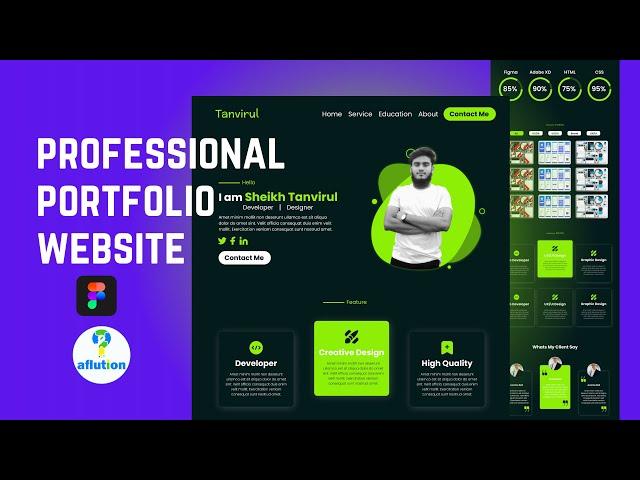 Personal Portfolio Website Design on Figma | Web Design | Aflution Best Business Development Company