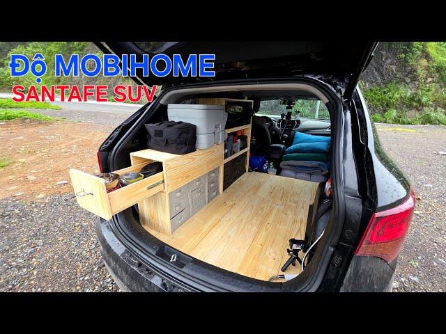 Biến SUV Santafe thành Mobihome, 2 Bố Con tự do ăn ngủ, nấu nướng, săn mây trên đèo tuyệt đẹp