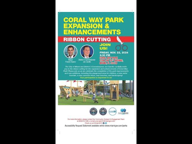 Coral Way Park Expansion & Enhancements Ribbon Cutting Ceremony