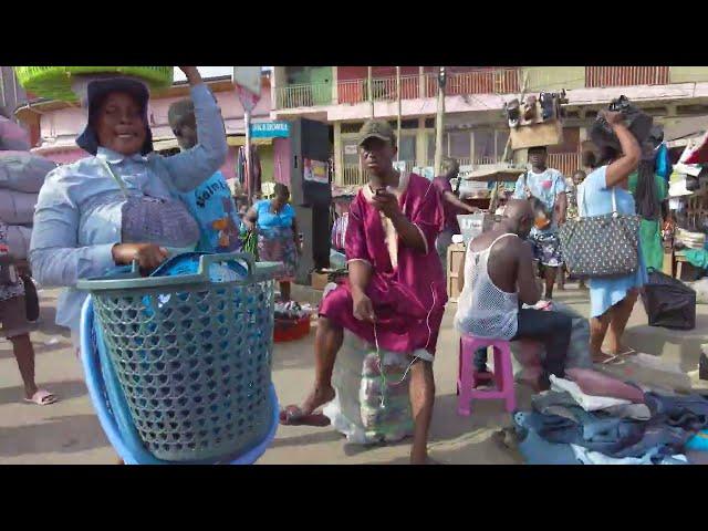 4K BIGGEST AFRICAN OPEN STREET MARKET COMPLETE TOUR GHANA ACCRA *NEW*