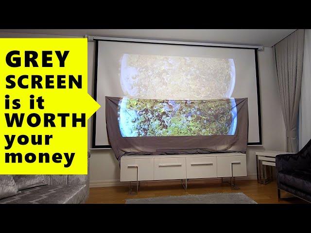 Grey Projector Screens vs White ( Cheapest Ambient Light Rejection  )