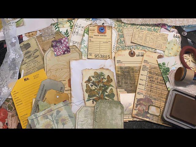 DIY Ephemera for junk journal / tags, journal cards, collage