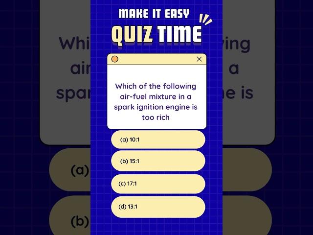 Make It Easy Quiz | Mechanical Engineering Quiz #dailyquiz #quiz #makeiteasy #mechanicalengineering