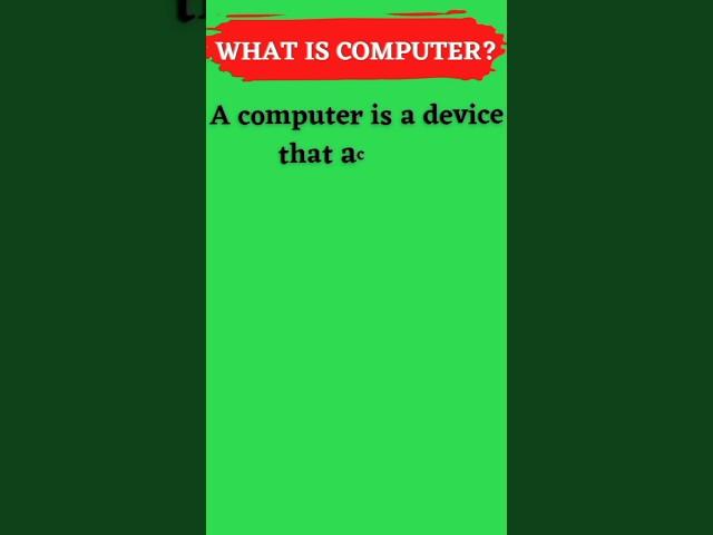 Definition of computer|The Knowledge studio #Computer #knowledge