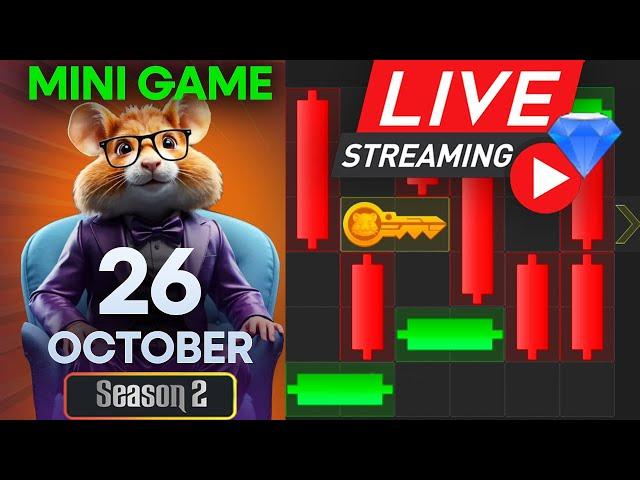 26 October Hamster Kombat Mini game Puzzle Today (Solved) Live | #livestream #hamstercombat