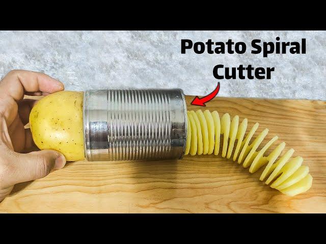 How To Make A Spiral Potato Cutter | Homemade Spiral Potato Slicer