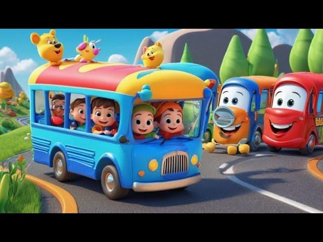 Wheels Go Round in the City | Busy Street Rhyme Toddlers | Vehicle Song for Kids with Cars and Buses