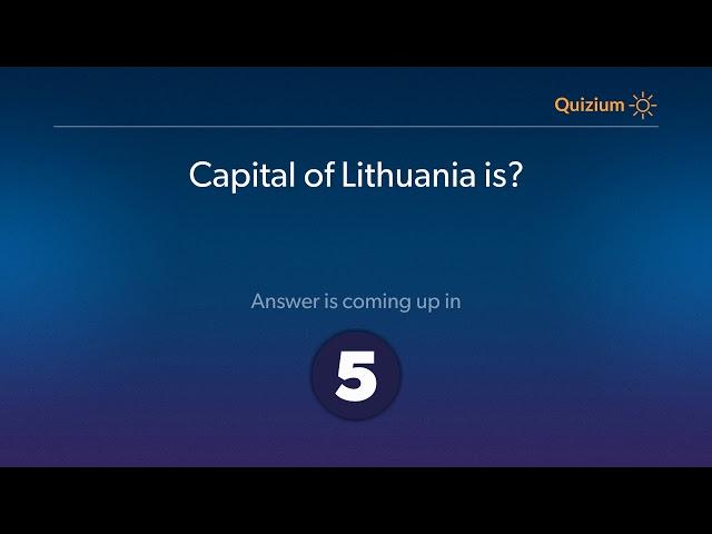 Capital of Lithuania is?   Countries and Capitals Quiz
