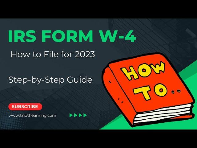 How to File Form W-4 for 2023 to Lower your Taxes!