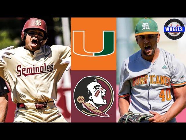 Miami vs #10 Florida State (MULTIPLE EJECTIONS!) | G3 | 2024 College Baseball Highlights