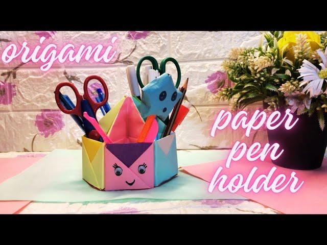 I Made A Pen Holder Out Of Paper | #origami Paper Pen Holder #diy #craft