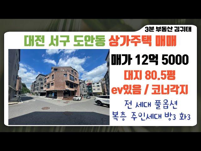 코너각지 80.5평 엘리베이터 있는 대전 #상가주택매매 (서구 도안동)