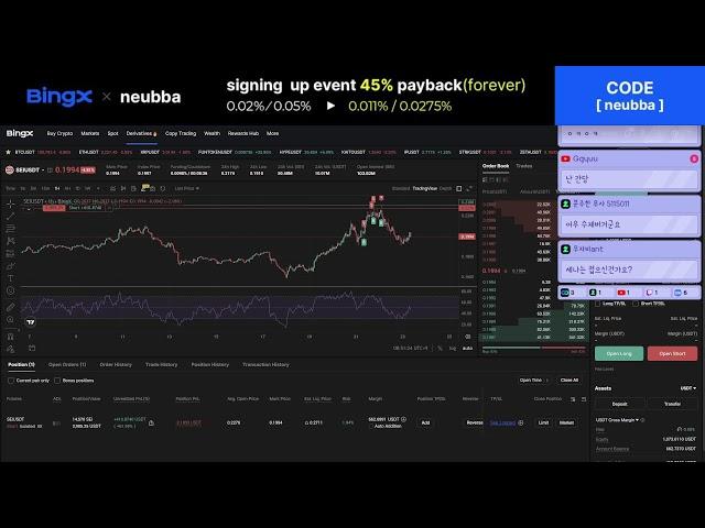 스윙 트레이딩 코인 실시간 방송 Swing Crypto trading BingX Partner Referral 45% payback