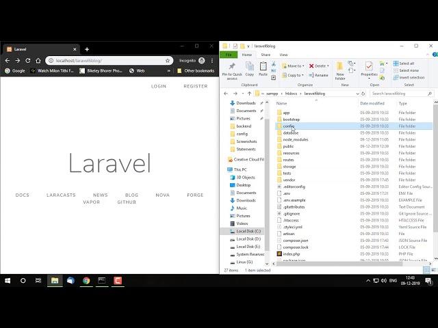 How to run laravel project on localhost windows 10 without use php artisan serve