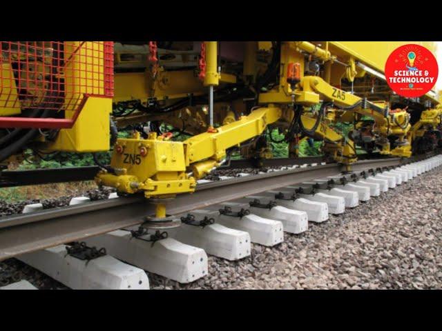 AMAZING RAILWAY TRACK LAYING MACHINE, TRACK RENEWAL TRAIN TECHNOLOGY, MODERN RAILWAY CONSTRUCTION