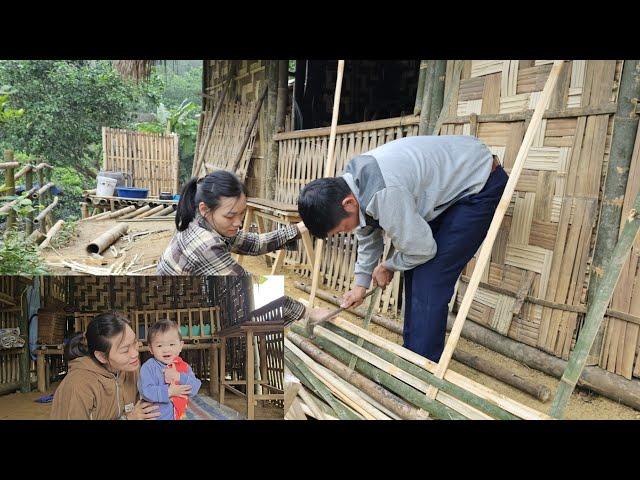 Man Helps Single Mom Make New Windows. Little Daughter's First Steps. Ly Vy Ca