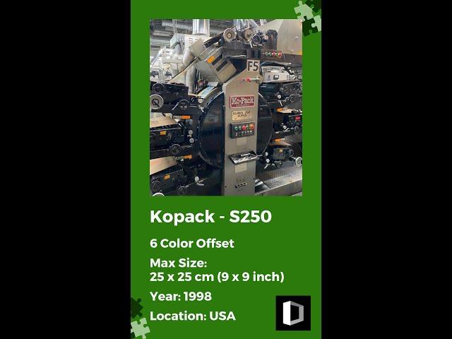 Used Kopack - S250 on Sale | Sheetfed/Offset Machine | Machine Dalal