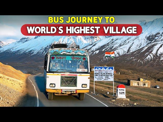 Bus Journey to WORLD'S HIGHEST VILLAGE connected by motorable road - Komic | Kaza to Langza & Hikkim