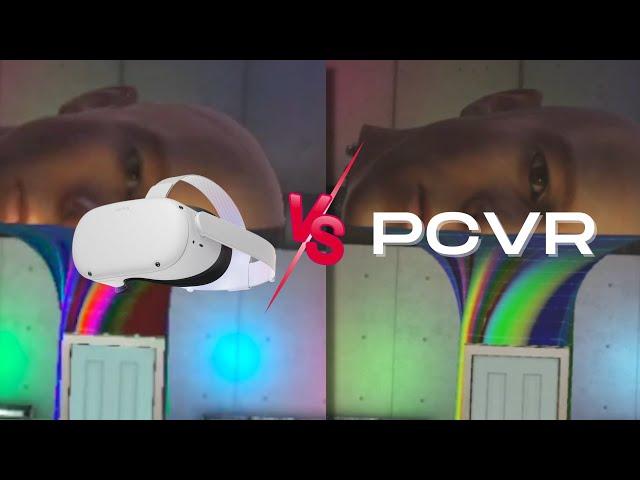 How does BONELAB look on the Quest 2 vs. PCVR?