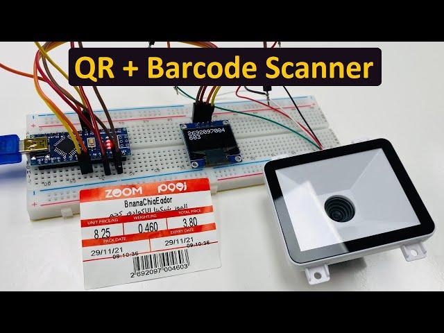 Barcode + QR Code Reader using Arduino & QR Scanner Module