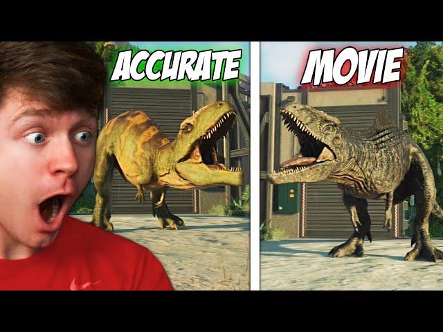ACCURATE GIGANOTOSAURUS vs MOVIE GIGANOTOSAURUS! - Jurassic World Evolution 2