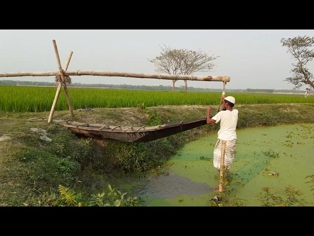 সনাতন পদ্ধতিতে জমিতে পানি সেচ | ধনিরাজ খাল, মুকসেদপুর কিশোরগঞ্জ, সদর।